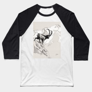 Alpine Ibex on rock Baseball T-Shirt